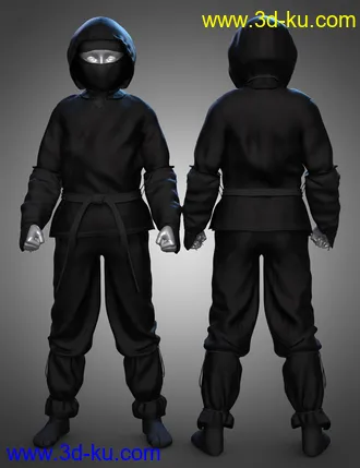 3D打印模型Ninja Kid Outfit for Genesis 8.1 Males的图片