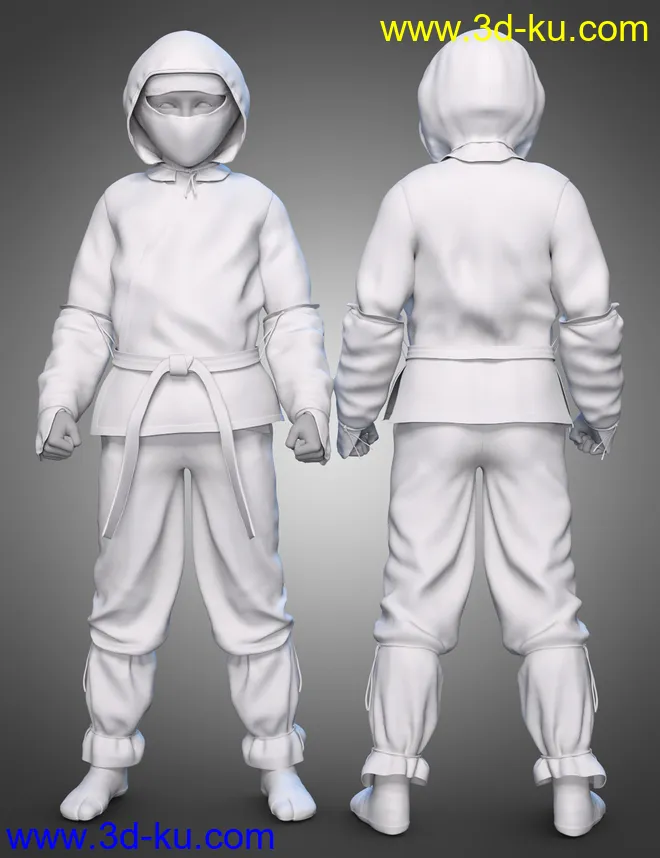 Ninja Kid Outfit for Genesis 8.1 Males模型的图片4
