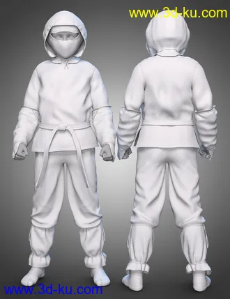 3D打印模型Ninja Kid Outfit for Genesis 8.1 Males的图片