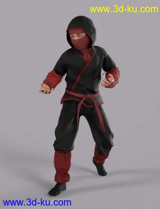 3D打印模型Ninja Kid Outfit Textures的图片