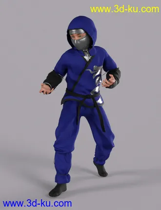 3D打印模型Ninja Kid Outfit Textures的图片