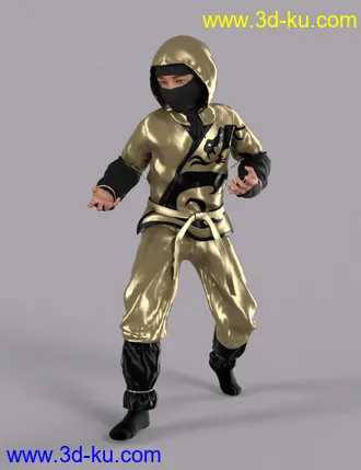 3D打印模型Ninja Kid Outfit Textures的图片