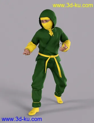 3D打印模型Ninja Kid Outfit Textures的图片