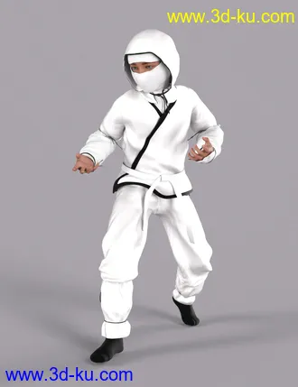 3D打印模型Ninja Kid Outfit Textures的图片