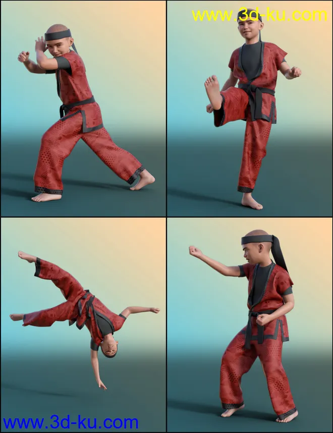 Ninjutsu Student Poses for Kayden 8.1 and Genesis 8.1 Males模型的图片3