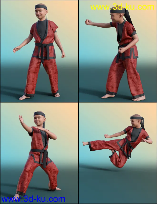 Ninjutsu Student Poses for Kayden 8.1 and Genesis 8.1 Males模型的图片6