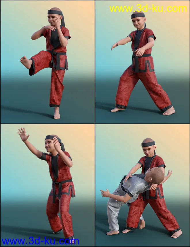 Ninjutsu Student Poses for Kayden 8.1 and Genesis 8.1 Males模型的图片7