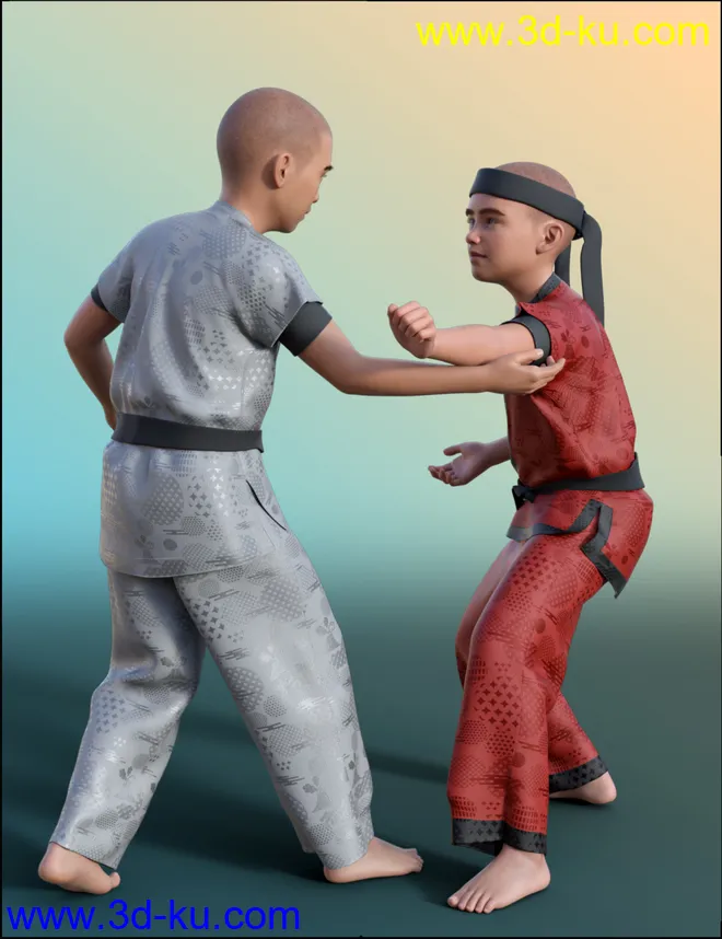 Ninjutsu Student Poses for Kayden 8.1 and Genesis 8.1 Males模型的图片9