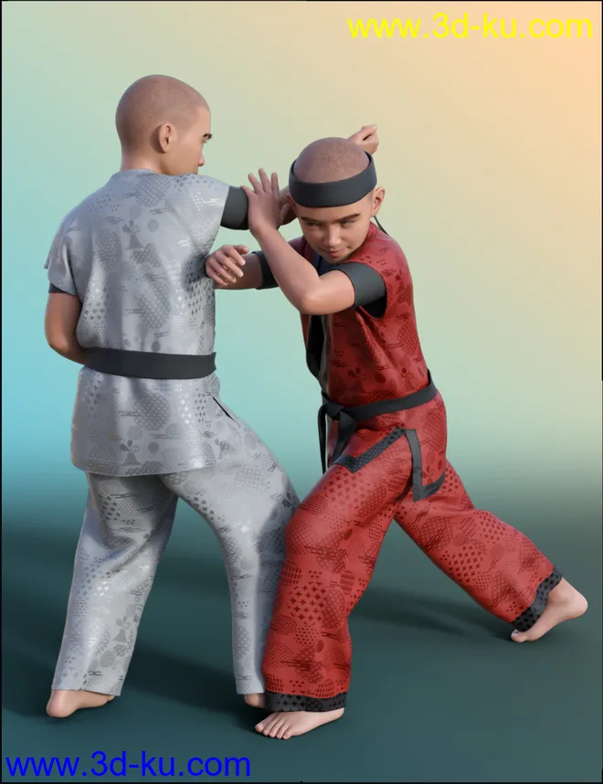 Ninjutsu Student Poses for Kayden 8.1 and Genesis 8.1 Males模型的图片10