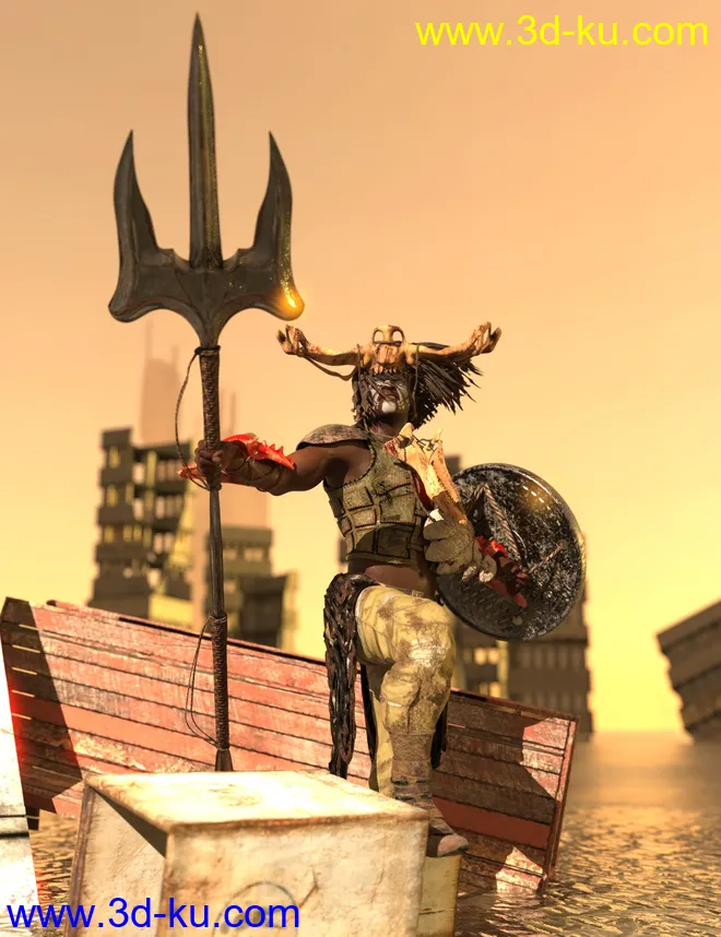 Oceans Apocalypse Warrior Outfit for Genesis 8.1 Male模型的图片1