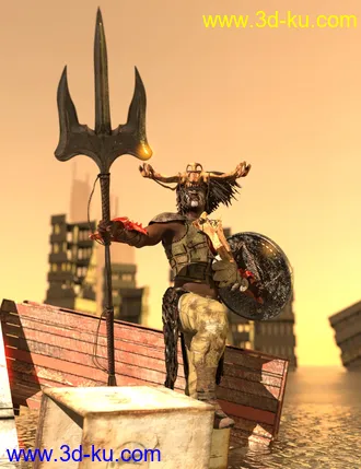 3D打印模型Oceans Apocalypse Warrior Outfit for Genesis 8.1 Male的图片