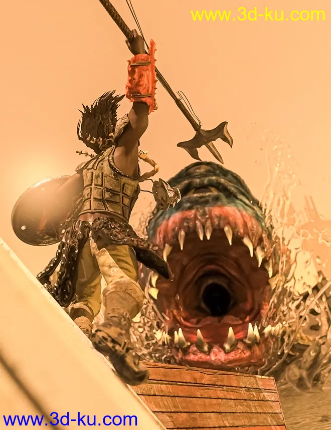 Oceans Apocalypse Warrior Outfit for Genesis 8.1 Male模型的图片2