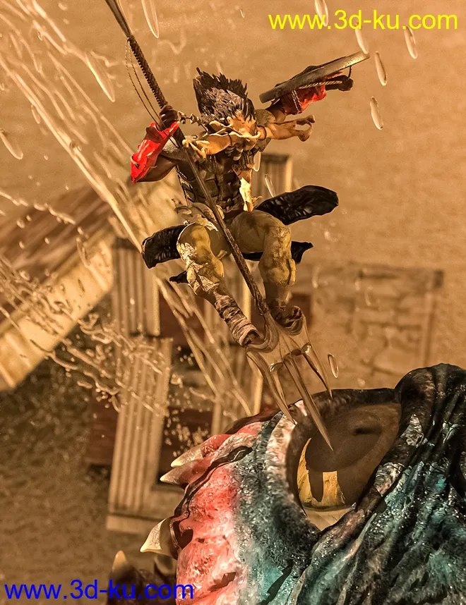 Oceans Apocalypse Warrior Outfit for Genesis 8.1 Male模型的图片4