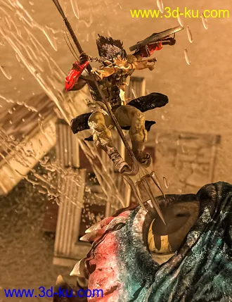 3D打印模型Oceans Apocalypse Warrior Outfit for Genesis 8.1 Male的图片