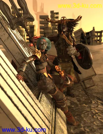 3D打印模型Oceans Apocalypse Warrior Outfit for Genesis 8.1 Male的图片