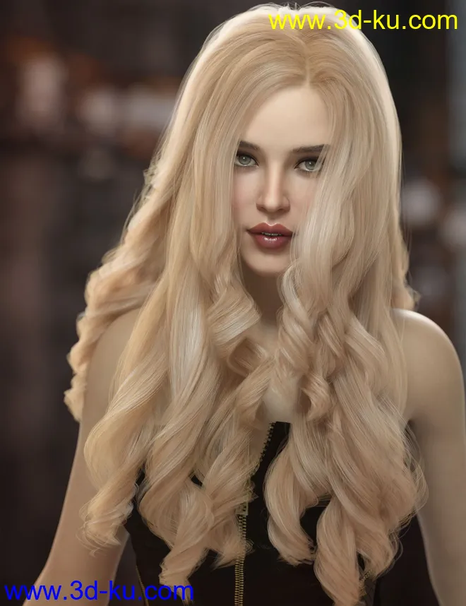 Oneida Hair for Genesis 3, 8, and 8.1 Females模型的图片1