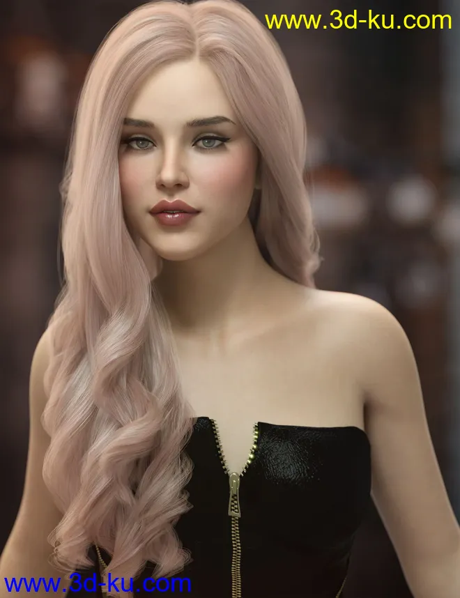 Oneida Hair for Genesis 3, 8, and 8.1 Females模型的图片3
