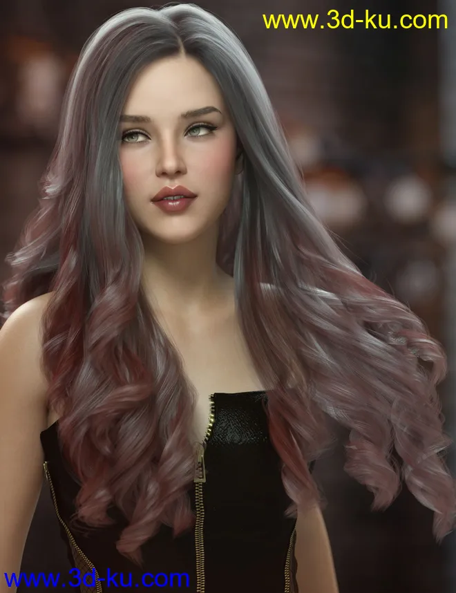 Oneida Hair for Genesis 3, 8, and 8.1 Females模型的图片10