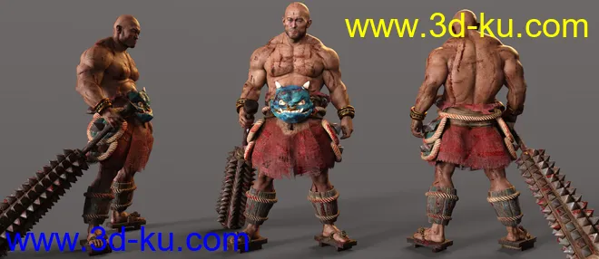 Oni Warrior Outfit for Genesis 8 Male模型的图片3