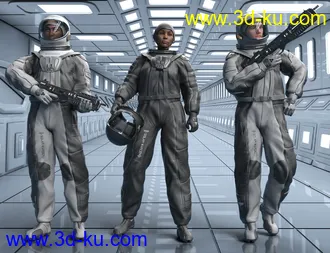 3D打印模型Orbital Suit for Genesis 8 Females的图片