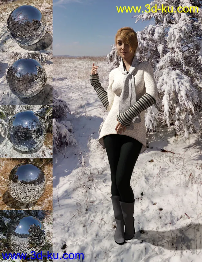 Orestes Iray HDRI Environment - Winter Grove模型的图片1