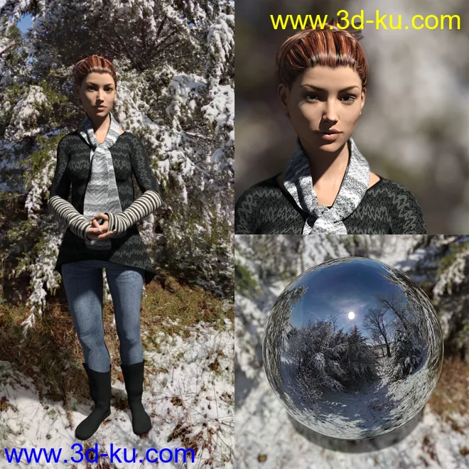 Orestes Iray HDRI Environment - Winter Grove模型的图片2