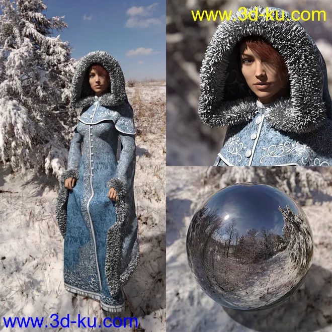Orestes Iray HDRI Environment - Winter Grove模型的图片3