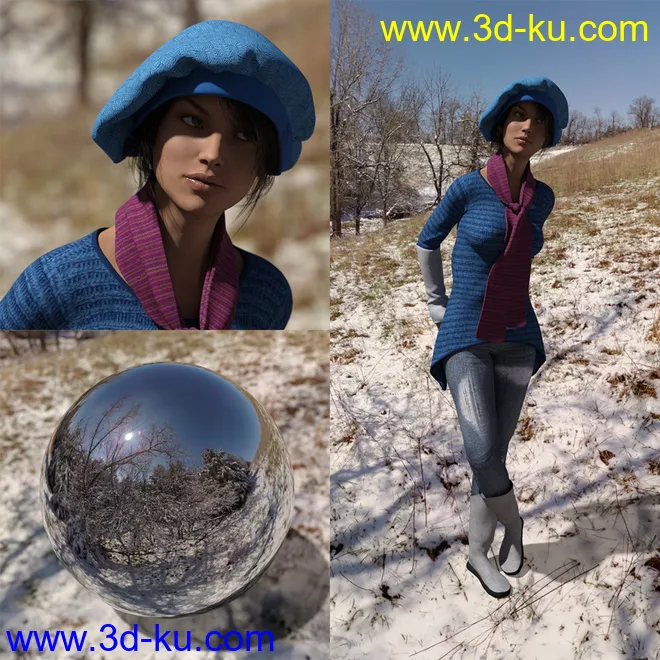 Orestes Iray HDRI Environment - Winter Grove模型的图片4