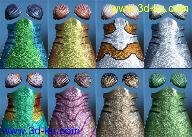 PhilW's Mermaid Tail Textures for Coral 8.1模型的图片9