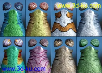 3D打印模型PhilW's Mermaid Tail Textures for Coral 8.1的图片