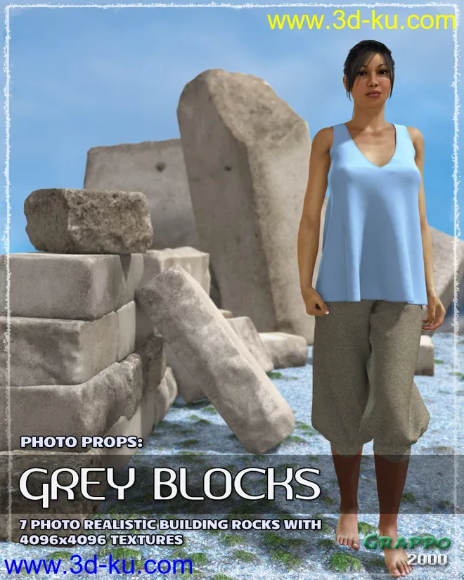 Photo Props Grey Blocks模型的图片1
