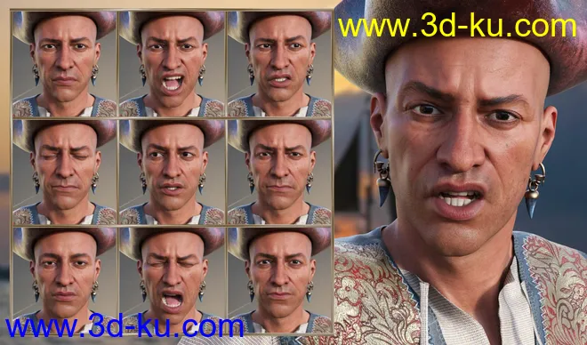 Pirate Life Expressions for Wolfgang 8.1 and Genesis 8.1 Male模型的图片2