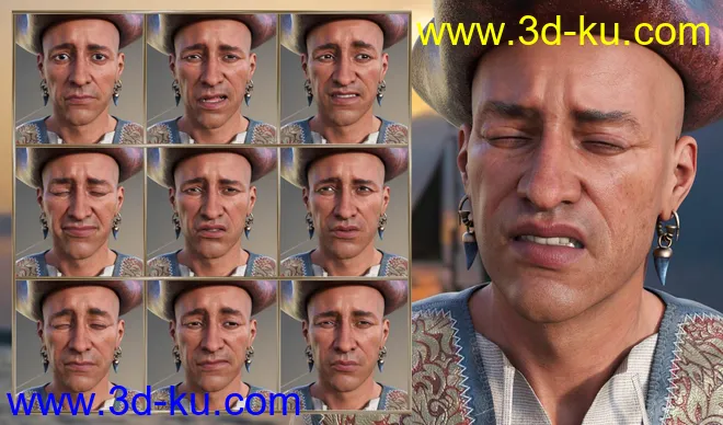 Pirate Life Expressions for Wolfgang 8.1 and Genesis 8.1 Male模型的图片4