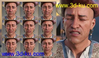 3D打印模型Pirate Life Expressions for Wolfgang 8.1 and Genesis 8.1 Male的图片