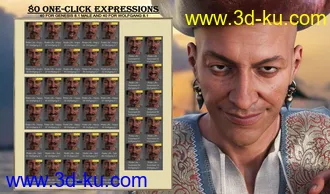 3D打印模型Pirate Life Expressions for Wolfgang 8.1 and Genesis 8.1 Male的图片