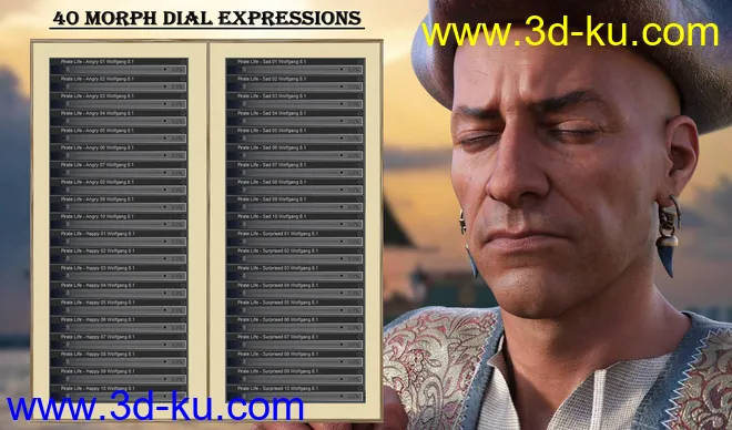 Pirate Life Expressions for Wolfgang 8.1 and Genesis 8.1 Male模型的图片7
