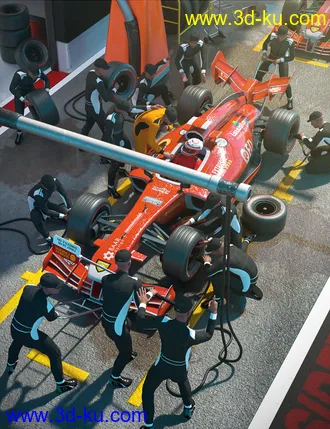 3D打印模型Pit Lane Poses and Props for Genesis 8 Male的图片