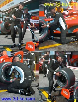 3D打印模型Pit Lane Poses and Props for Genesis 8 Male的图片