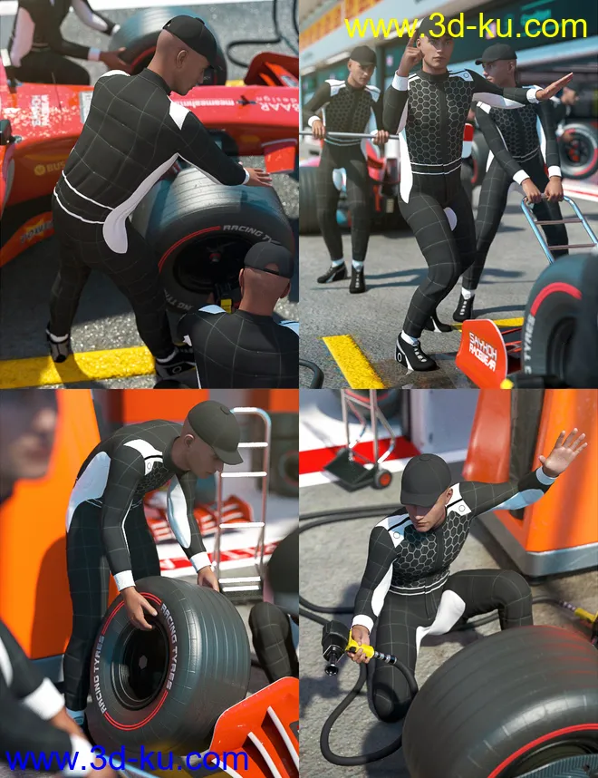 Pit Lane Poses and Props for Genesis 8 Male模型的图片5