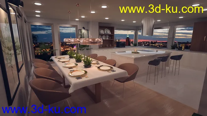 Polished Dining and Kitchen模型的图片2