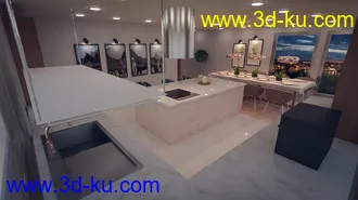 3D打印模型Polished Dining and Kitchen的图片