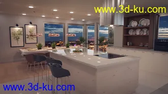 3D打印模型Polished Dining and Kitchen的图片