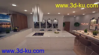 3D打印模型Polished Dining and Kitchen的图片