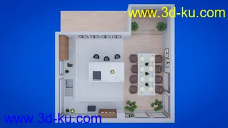 3D打印模型Polished Dining and Kitchen的图片