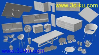 3D打印模型Polished Dining and Kitchen的图片