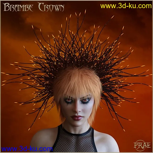 Prae-Bramble Crown For G3 G8 Daz模型的图片1