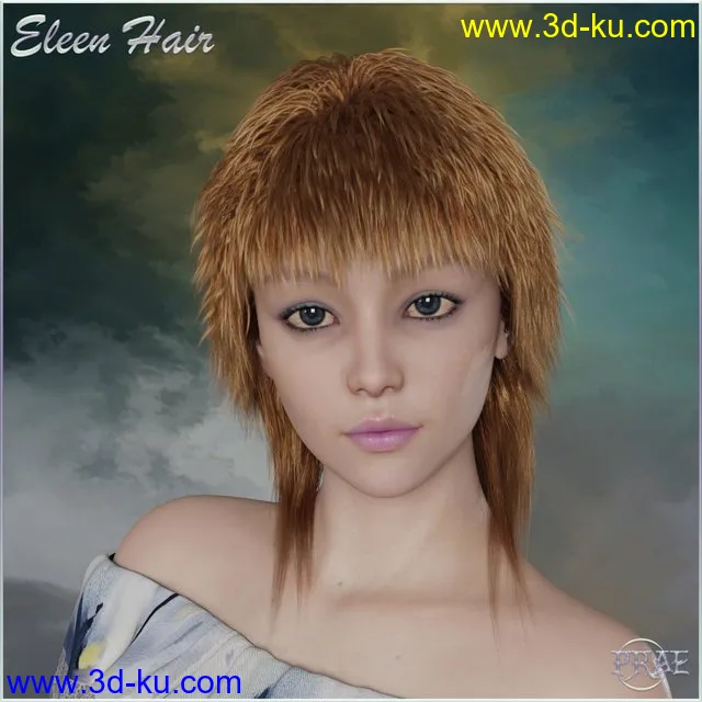 Prae-Eleen Hair for Genesis 8模型的图片1
