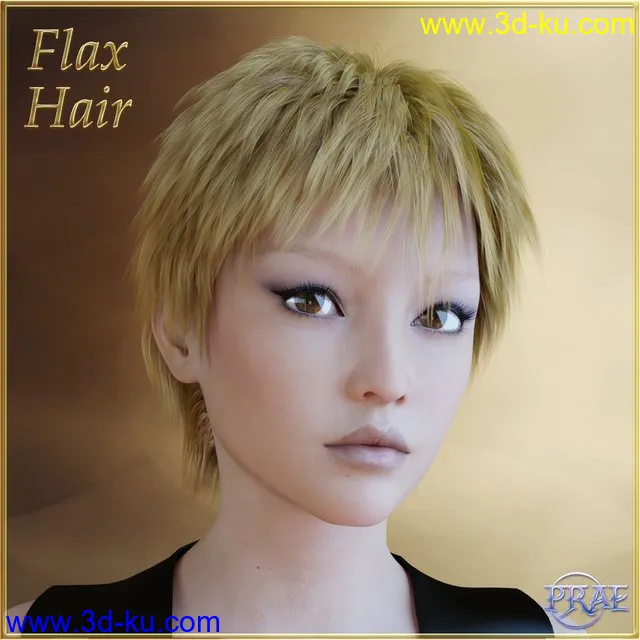 Prae-Flax Hair For G3模型的图片1