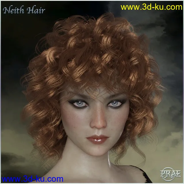 Prae-Neith Hair For G3 G8 Daz模型的图片1