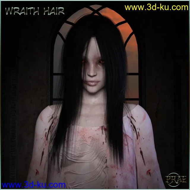 Prae-Wraith Hair For G8 Daz模型的图片1